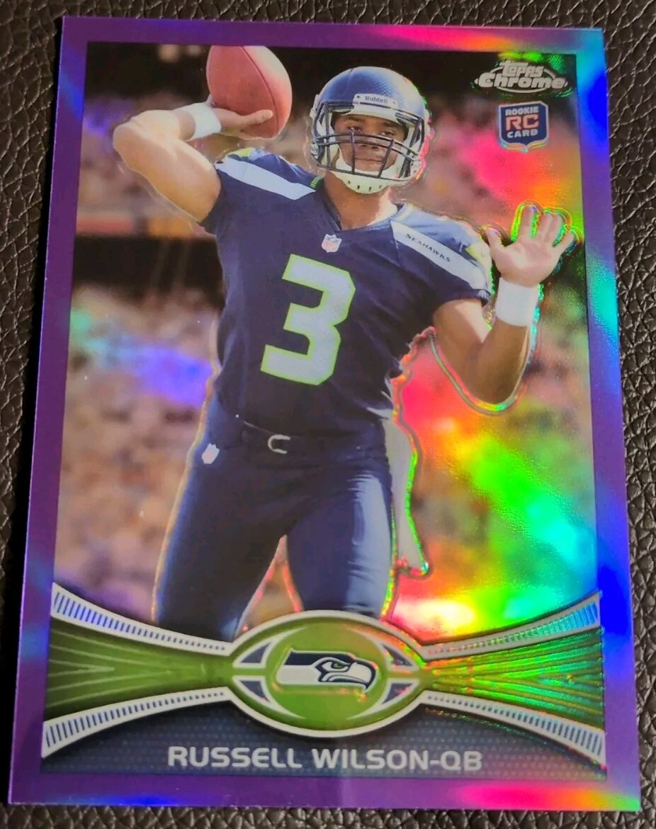 2012 MINT Refractor RUSSELL WILSON Topps Chrome Purple RC /499