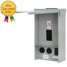 Temporary Power Outlet Panel with 20, 30, and 50-Amp Receptacle Installed,Rv