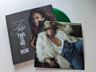 Jennifer Lopez This Is me Emerald vinyl With 11x11 Hand Signed Print JLO In hand