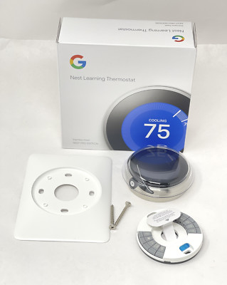 Nest Pro Learning Thermostat 3rd Generation Stainless Steel T3007ES New Open Box