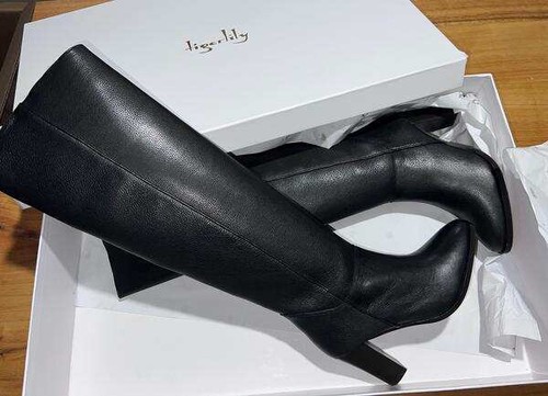 NIB LADIES TIGERLILY BLACK COSMIC LEATHER BOOTS SIZE 39 - Picture 6 of 12