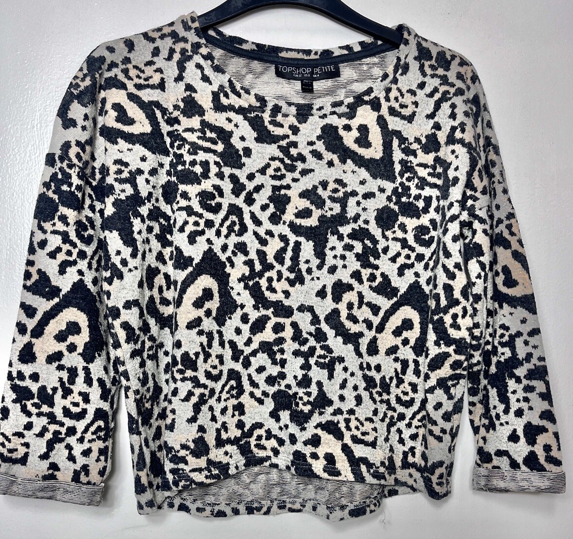 Topshop Leo Print Sweatshirt TOPSHOP Petite Leopard Animal Print