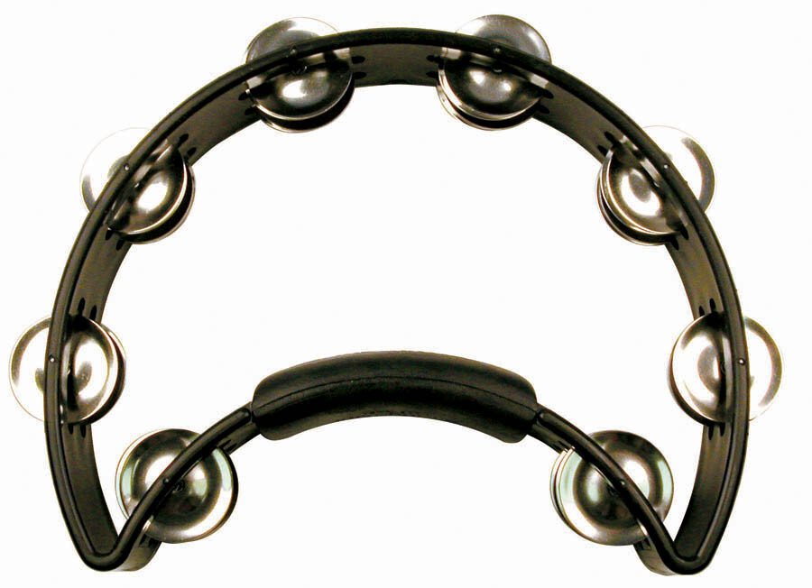 Rhythm Tech RT1010 Black Tambourine - Nickel Jingles