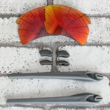 Gray Rubber Kits Orange Red Replacement lenses for-Oakley Flak 2.0 XL Sunglass