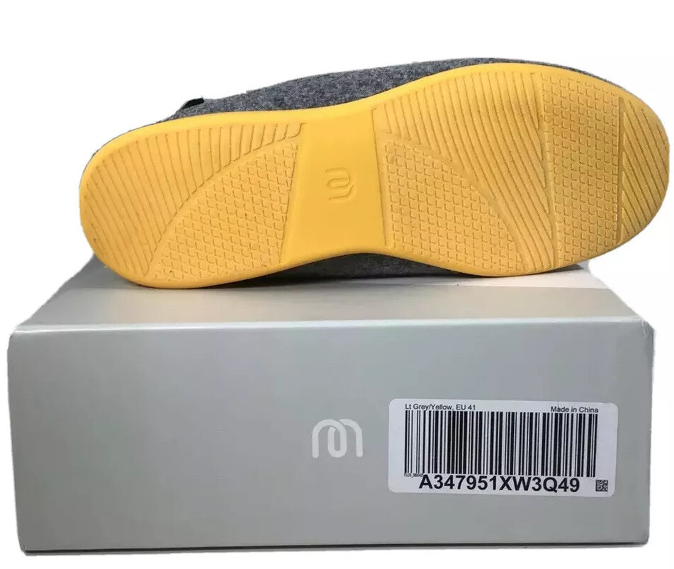 PANTOFOLA D’ORO Mahabis Ciabatte classiche 2 slip on grigio chiaro e giallo da donna taglia US 9 5 10M