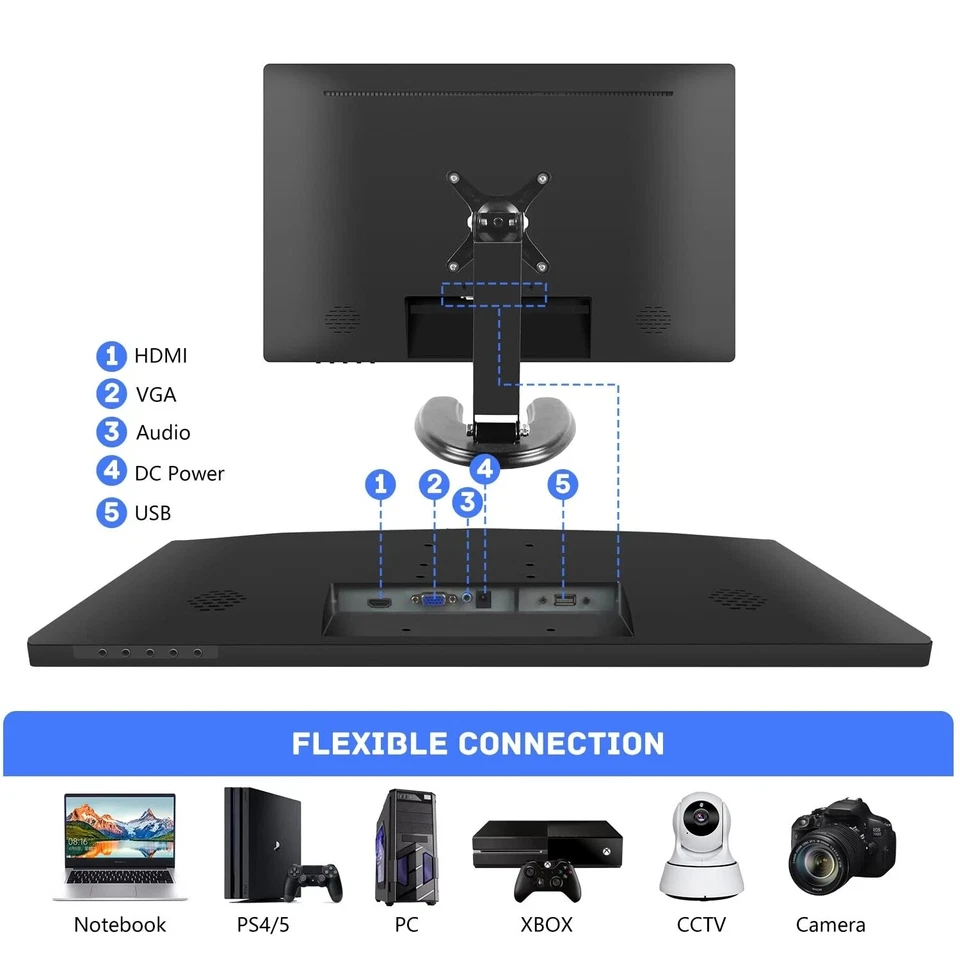 Monitor Pantalla Táctil 24 Pulgadas, Pantalla PC IPS FHD 1080P con HDMI y VGA Foto 3 de 4