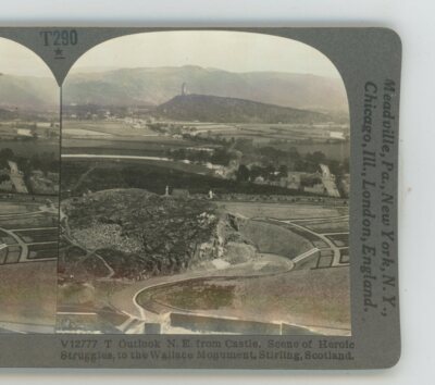 Outlook From Castle Scene Heroic Struggle Stirling Scotland Keystone Stereoview