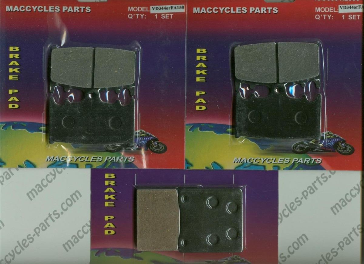 Kawasaki Disc Brake Pads ZX400 (ZXR400) 1988-1989 Front & Rear (3