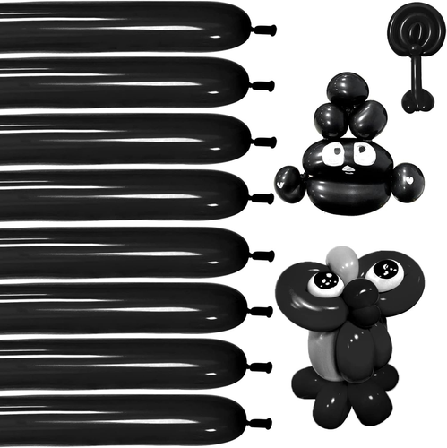 Black 260 Balloons, Thickening Latex Black 260Q Balloons for Animal Model, 100Pc