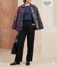 Vintage Chicos Patchwork 100 Silk Jacket Size 0 / Small Boho Y2K Wearable Art
