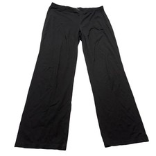 Eileen Fisher Black Wide Leg Pull On Elastic Stretch Pants Medium Minimalist