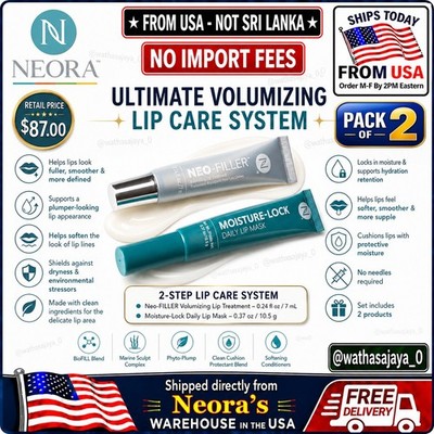 Neora Ultimate Volumizing Lip Care System Neo-FILLER Lip Mask Set of 2 From USA 