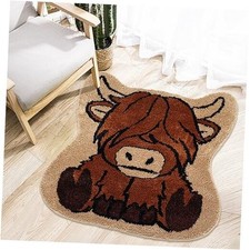 Highland Cow Bath Mat 32"X32" Cute Cow Bathroom Rug for Bathroom Decor Floor
