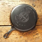 Vintage GRISWOLD Cast Iron SKILLET Frying Pan # 8 LARGE BLOCK LOGO - Ironspoon