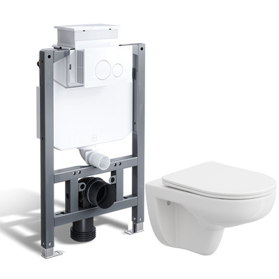 Wand Spülrandlos Toilette, Vorwandelement WC Set Komplett, Unterputz Spülkasten
