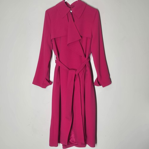 REISS Eden Pink  Belted Trench Coat NWT Statement Coat Size US 6 UK 10