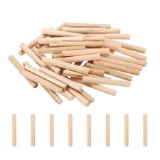 95 Pcs Wood Dowel Pins 3/8" x 3" Fluted Wooden Dowels Hardwood Pegs