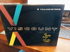 VINTAGE  RADIO  VISCOUNT 8  TRANSISTOR AM/FM/ SHIPPING BOX   835
