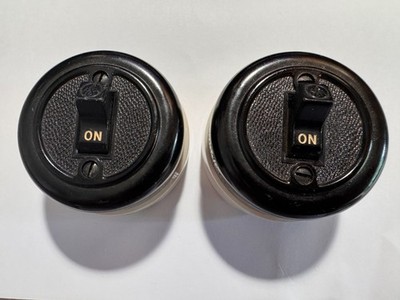 Lot of two (2) H&H LABS Vintage Original 1940s Bakelite switch made in USA