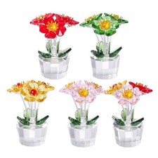 Ornamento Cristallo Fiore Statua Piante da Tavolo Acchiappasole Anniversario