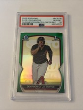 2023 Bowman Chrome Deyvison De Los Santos Green 1sr Rookie Refractor /99 PSA 10