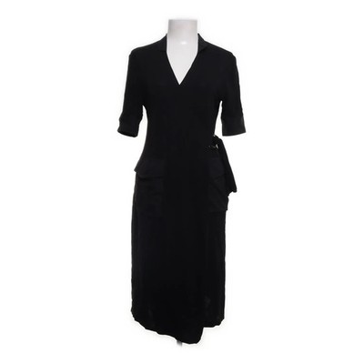 Adolfo Dominguez, Wickelkleid, Größe: 42, Schwarz, Viskose/Baumwolle #KLJ