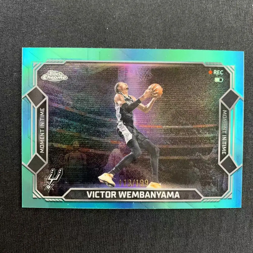 2026 Topps Chrome Update Victor Wembanyama Moment In Time cyan /199 OC58
