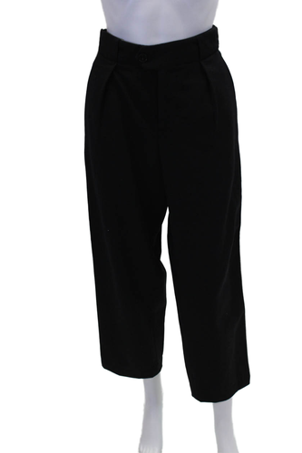 Closed Womens Pleated Waist Striped Detail Straight Leg Trousers Black Size 24