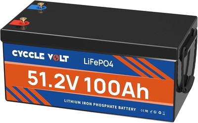 51.2V 48V 100Ah LiFePO4 Lithium Golf Cart Battery 100A BMS for RV Solar Off Grid