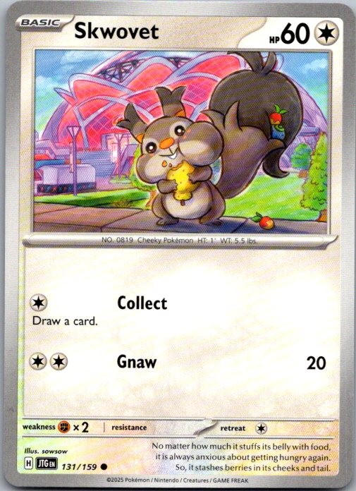 Skwovet 131/159 Common Journey Together Pokemon Lightly Played