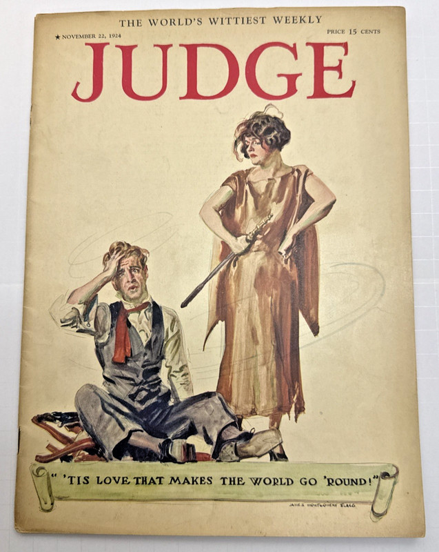 Antique Judge Magazine - November 1924, Tis Love That Makes The World Go Round