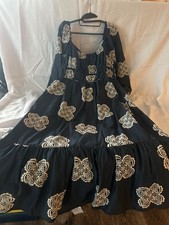 Women’s size XL Serbita Medallion Embroidery Long Sleeve Rayon Midi Dress