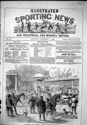 Alter antiker Druck 1863 Tattersall's Montagnachmittag Auktion Verkauf Pferde 19.