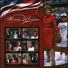 LIBERIA 2016 Foglio francobolli Nancy Reagan, in memoria MNH #30985