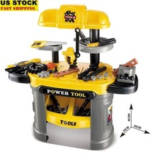 Kids Tool Set Play Workbench Yellow 64pcs Construction Toy Tools Age 3 New