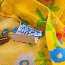 Girls 6X Boho Dress True Vintage Yellow Floral 1970's Ruffled Collar Sears