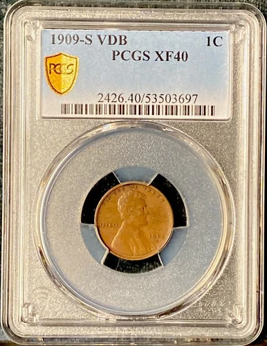 1909 S VDB Lincoln Cent PCGS XF40 1c