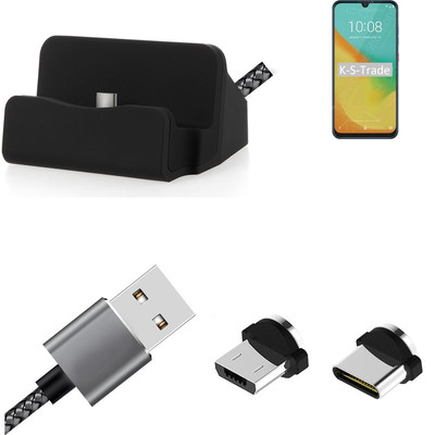 Ladestation für ZTE Blade V10 Vita + USB-Typ C u. Micro-USB-Adapter