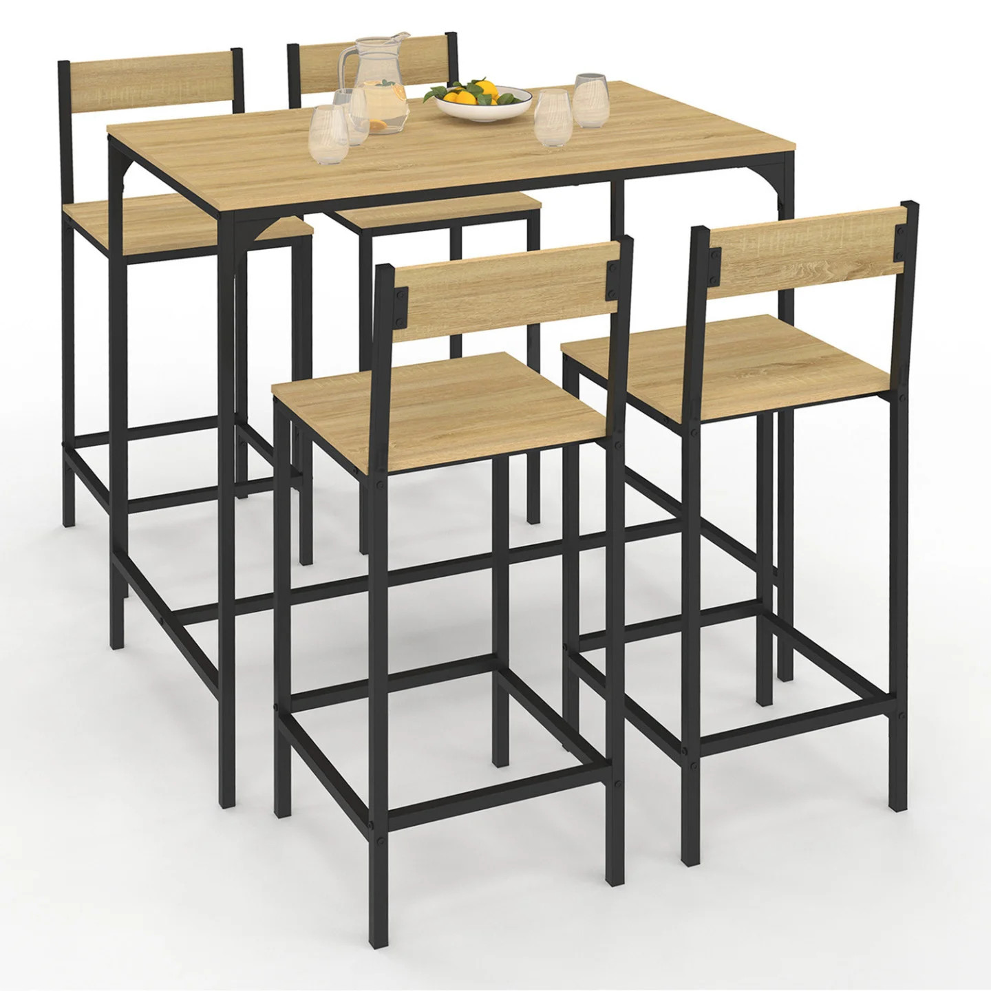 Table haute de bar DETROIT 100 cm pour cuisine et apéritifs entre amis
