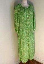 Oliver Bonas midi maxi dress 12 VGC A line pattern print shirt green summer