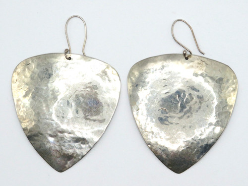 KEVIN OLIVER STERLING SILVER HAMMERED DANGLE EARRINGS 925 LARGE ARTISAN MODERN