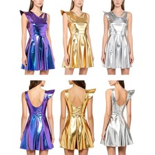 Women Mini Adult Disco Honeymoon Outfits Bar Dress One Shoulder Clubwear Show