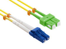2m LC/UPC to SC/APC Fiber Patch Cable Single Mode OS2 9/125 Duplex Hybrid