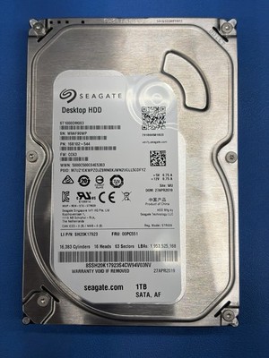 Seagate ST1000DM003 Desktop HDD 1TB 3.5'' SATA 7200RPM 64MB AF