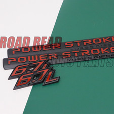 4pcs Red For 2017-2022 6.7l Power Stroke Diesel Emblem Nameplate Fender Badge