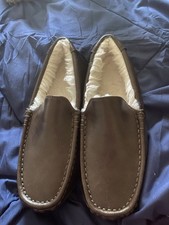 Koolaburra by UGG Men's Brown Leather Lined Slip-On Loafer Slippers US 7