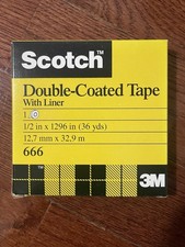 Scotch 666 Coated Tape With Liner 1/2 in x 1296 in 36yd 