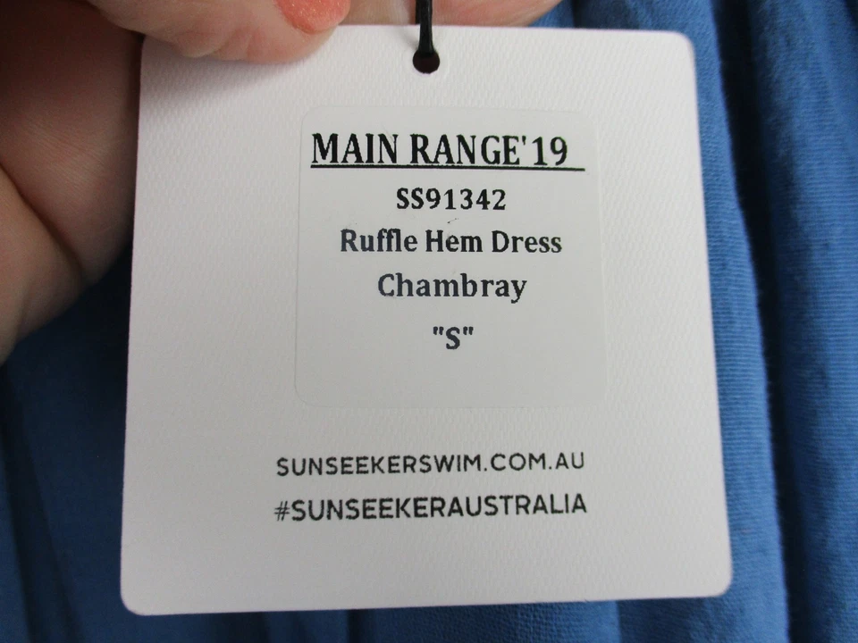 Sunseeker Mujer Vestido Sin Mangas Azul S, 10 Gran Tamaño Volantes Dobladillo Nuevo Tirantes Foto 4 de 4