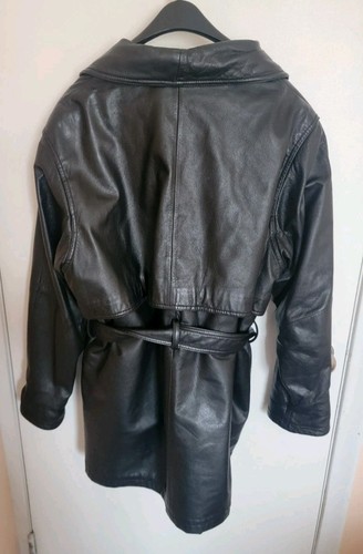 Wilsons Leather Jacket Womens Size Large Button Belt 90s Grungy Whimsigoth Vtg - Picture 2 of 6