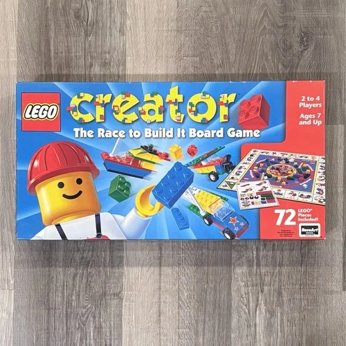 Vintage LEGO CREATOR The Race To Build It Board Game 100% Complete Roseart 1999